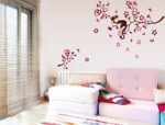 Asmi Collections PVC Wall Stickers Cute Monkey on a Tree Branch AY7020 - Image 3