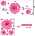 Wall Sticker Pink Daisy Flowers size 45x60 ay6015b - Image 3