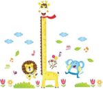 Cartoon Animals Growth Chart Wall Stickers Height Measurement Removable Wall Decals Home Decor Art Mural Baby Boys Girls Kids Bedroom Kitchen Room Decoration  size 60x90 xy1105 - Image 2