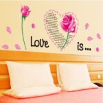 Oren Empower Pink Rose Plant Medium Size Wall Sticker (Wall Covering Area - 55 cm X 150 cm) - Image 3