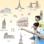 Alcoa PrimeHome Decor Colorful DIY Mural World Building Wall Sticker 1.2mx 1.05m