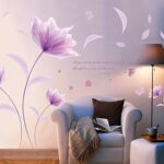 Xl 8190 The flower purple in wall stick wind romance warmth bedroom sitting room sofa TV setting adornment can remove wall sticker - Image 2