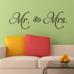 Letters Mr and Mrs Removable Family Wall Decals Lettering Vinyl Wall Art for Bedroom - Image 6