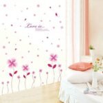 Color rosa flores mariposas vinilo de pared para el hogar papel adhesivo extraíble Living comedor dormitorio Cocina murales arte imagen DIY Stick Niñas Niños Kids Nursery Baby sala de juegos decoración size 50x70 xl7057 - Image 6