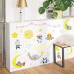Sk7161 Cartoon diy wall sticker for kids rooms Sleeping Dreaming animals moon stars clouds decor bedroom window wardrobe door stickers-XSQ - Image 4