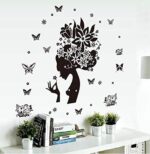 Wall Decal Sticker On The Removable Stickers Black Rose Girl Mural Paster Kids Rooms DM5700018 - Image 5