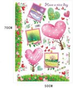 Cartoon Green Tree Grass Love Photo Frame Flower Wall Sticker Wall Decals Home Decoration Wallpaper size 50x70 xls7081 - Image 7
