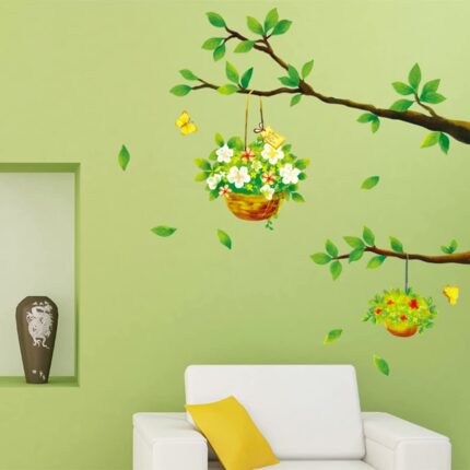 Home Centre Corsica - Green PVC Tree Detailed Wall Decal - 50x70cm, Standard, (Corsica Wall Decal AY725)