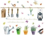 Trees Flowers Butterfly Wall Stickers Cartoon Animals Height Measurement Photo Frames Wall Decals Home Decor Mural Baby Boys Girls Kids Bedroom Kitchen Decoration (Gardening Plants Birds Butterfly) size 50x70 sk7107 - Image 3