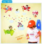 Chaklii Air Flight Wall Sticker Home Decor Cartoon Airplane Balloon Home Decoration Room Decals Wall Art Sticker Wallpaper AY1908 - Image 3