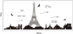 Paris Backdrop Paris Wall Art Eiffel Tower Photo Banner Background European City Landscape Black Tower Kite Building Wall Hanging Decor For Living Room Bedroom Decoration,27.55X72.8Inch - Image 5