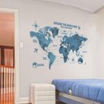 Kay Lara Wall Sticker World Map Stylish Wallpaper Sticker Removable DIY Wallpaper Sticker size 60x90  xh0960c - Image 4