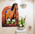 3D Horse animals Background Wall Sticker for Living Room - Image 2
