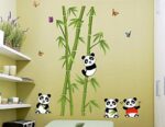 Ay9215 Oren Empower Playing Panda PVC Vinyl Large Wall Sticker for Kid's Room (Green, WxH-115 cm x 118 cm) - Image 4