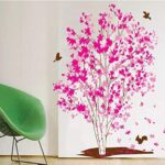 Pink Flower Tree Wall Stickers Birds For Living Home Decor Bedroom Bathroom Door Stickers Waterproof Art Decals Pvc - Image 3