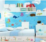 Cartoon Sea Animals Treasure Wall Stickers Removable Home Decor Wall Decals PVC Art Mural Baby Boys Girls Kids Bedroom Kitchen Decoration Poster size 60x90 df5077 - Image 2