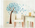 Asmi Collections Wall Stickers Blue Tree and Flowers AY9026B - Image 3