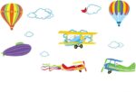 Jm6607 Wall Sticker For Kids Room Home Decoration Wall Decor Air Balloon Plane - Image 8