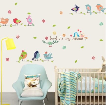 Bird_in_My_House_ Adhesive Peel & Stick Vinyl Wall Sticker for All Room size (50X70) xls7160