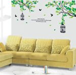 Wall Sticker A Birdcage Hanging from A Tree DIY Green Plant Decals Bird Cage Murals Wall Home Decoration - Image 3