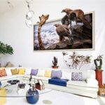 Eagles Stare at Giraffe Clouds Fake Window Frame Animals Wall Stickers Xh7239 - Image 3
