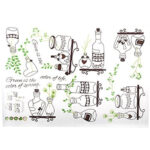 Bottle Plant Print Kitchen Restaurant Removable Wall Sticker  Brown Green Ay7254 - Image 2