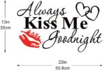 DF5401 English Love Proverbs Wall Sticker, Always Kiss Me Goodnight Wall Decal, Warm Inspirational Quotes Removable Art Vinyl Decor for Bedroom, Baby Room, Living Room - Image 4