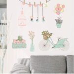 Now Cartoon Flower Balloon Car Pattern Wall Sticker Bedroom Wardrobe Art Background Decal Wall Decor Muraux size 50x70 sk7159