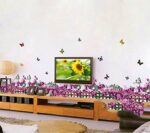 SYGA Purple Butterfly Flower Fence Skirting Line Decals Design Wall Stickers  size 50x70 ay756 - Image 2