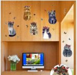 Wall Applique cat 3D Stereo Butterfly Bedroom Decoration SK7138 - Image 4