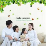 Large removable wall stickers Spring life green leaves art decal PVC environmental Home decoration Living room Sitting room Sofa TV background size 60x90 am081