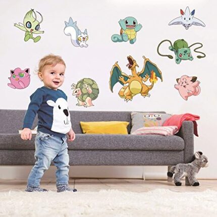 Pokemon Follow Post. Children Room Cabinet Decoration Cartoon of The Head of A Bed Wall Stickers size 50x70 ay7285