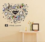 Xh3745 I Love You" Love Heart Black and White Photo Picture Frame Wall Decals,Living Room Bedroom Removable Wall Stickers Murals - Image 3