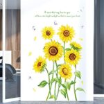 Sunflower Wall Stickers Butterfly Decals Removable Yellow Flower Butterflies Wallpaper Decor DIY Art Mural for Kids Room Bedroom Nursery Home Decoration - Image 5