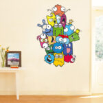 Colorful Cartoon Wall Sticker Color Pencil Monster Wall Decals For Kids Bedroom size 50x70 xh7236 - Image 5