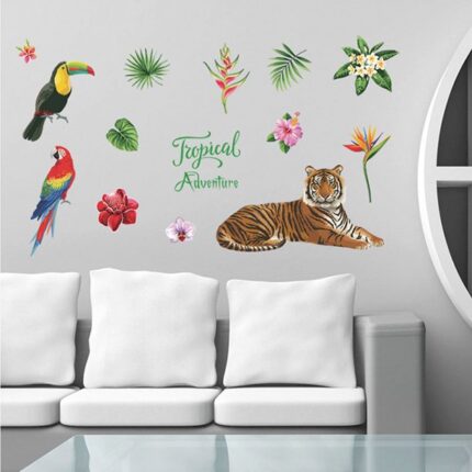Tropical Forest Wall Floor Stickers for Home, Bedroom, Backdrop, Business Decoration size 50x70 sk7172