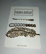 3pcs set rendom design Gold Rhinestone Scissors Pearls Hairpins Hair Clips Hair Accessories - Image 7