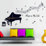 Wall Sticker AY7190 black piano notes - Image 3