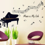 Wall Sticker AY7190 black piano notes - Image 2