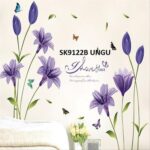 SK9122B PURPLE BIG TULIP WALL WALLSTICKER WALL STICKER WALL STICKER TRANSPARENT DECORATION 60x90 - Image 5