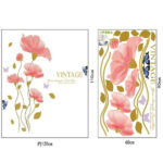 3D Romantic Warm Pink Enchanting Flower Wall Stickers Wall Decal PVC Transparent Film for Living Room Children's Room TV Sofa Background Wall Art Decors - Image 4