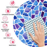 venicenight 6Pcs Mosaic Self Adhesive Bathroom Kitchen Decor Wall Tile Waterproof Sticker DIY Kitchen Bathroom Bathroom Simulation Wall Tile Waterproof Wallpaper, Peel and Stick Tile Backsplash Wall Tiles 8"x8" (6 Sheets) JM718 - Image 5