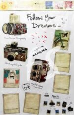 JM8246 Retro Camera & Photo Frames Wallsticker Stiker Dinding 50X70 - Image 4