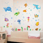 XL7206  Wall Sticker Underwater Ocean Fish Seaweed Removable Wall Decal, Children Kids Baby Home Room Nursery DIY Decorative Adhesive Art Wall Mural - Image 2