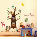 Animal Happy Tree Wall Sticker Removable Wall Sticker