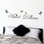Sweet Dreams Quotes Butterfly Wall Sticker For Bedroom Home Decoration Kids Decals Diy Letters Mural Art Printing Pvc Poster Dz003 Size: 25x70cm - Image 2