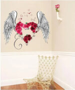 3D diy creative  love rose feather colorful feather wall  love wings wall stickers - Image 4