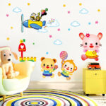 Paste in the Cartoon Animal World Kindergarten Background Decoration to Paste on the Wall - Image 3