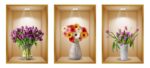 Pack of 3 Removable Self-Adhesive Wall Stickers - Home Decor Decals with Plants, Flowers - Western Wall Art for Living Room and More (Size: 30cm x 42.5cm) - Image 4