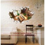 3D stereo decoration wall breaking home personalized wall sticker AY9255 remove wall stickers - Image 2